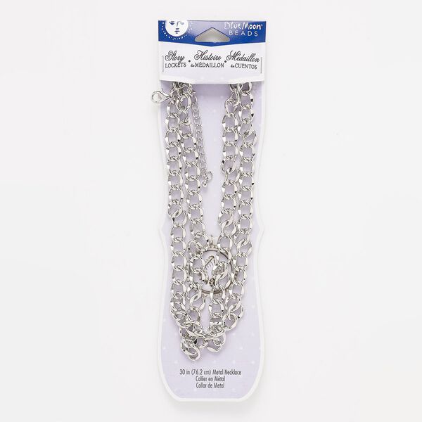 Chain 1pkg1 curb, 10mm, silver-finished steel 30 inch image number 0