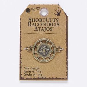 Focal, antique brass-finished "pewter" (zinc-based alloy), 30mm compass. Sold individually.
