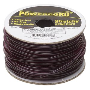 Cord, Powercord&reg;, no-fray elastic, purple, 2mm, 21.5-pound test. Sold per 25-meter spool.