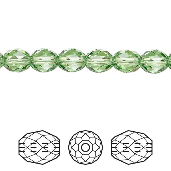 Bead 288pk peridot, Swarovski&reg; ReCreated&trade; 7x6mm olive briolette 5044 image number 0