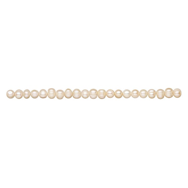 Freshwater pearl 1pkg1, semi-round natural, 15 inch peach 10-12mm cultured image number 1