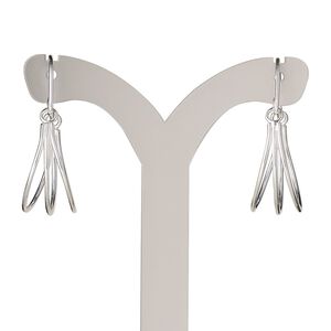 Earring, Create Compliments&reg;, sterling silver, 27.5mm, 21 gauge. Sold per pair.