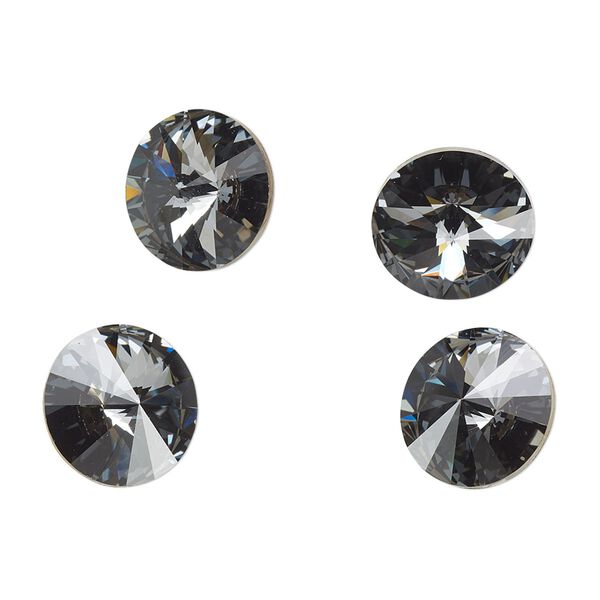 Chaton 144pk crystal silver night foil back, Swarovski&reg; 12mm rivoli 1122 image number 0