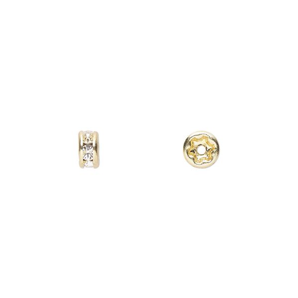Bead 720pk crystal gold plate, Preciosa Czech crystal 4.5x2.5mm rondelle image number 0