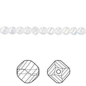 Bead 12pk crystal AB, Crystal Passions&reg; 4mm helix 5020
