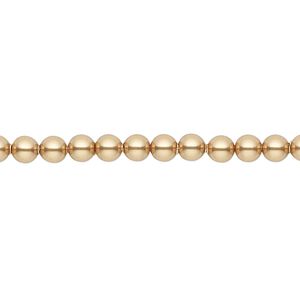 Pearl 100pk bright gold, Crystal Passions&reg; 4mm round 5810