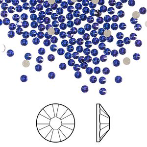 Flat back 144pk crystal heliotrope foil back, Crystal Passions&reg; 2.1-2.3mm rose round SS7 2058