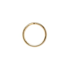 Split ring 1pkg100 gold-finished, 15mm round, 13.6mm inside diameter / steel