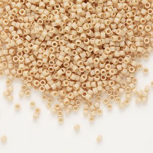 Seed bead, Delica&reg;, glass, pkg/7.5g, #11 round, opaque matte glazed luster light terracotta (DB-0389).
