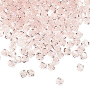 Bead 48pk light rose, Preciosa Czech crystal 4mm bicone