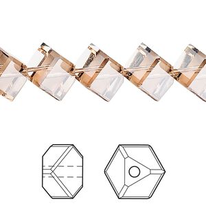 Bead 12pk light Colorado topaz, Crystal Passions&reg; 10.5x8mm dice 5600
