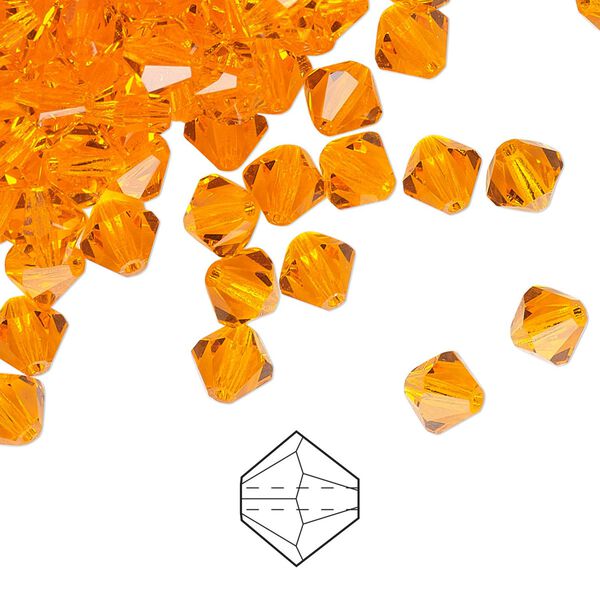 Bead 144pk sun, Preciosa Czech crystal 6mm bicone image number 0