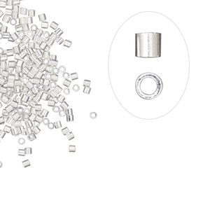Crimp 1pkg100 silver-plated, 1.1x1mm seamless micro tube / approx 0.7mm inside diameter, brass