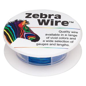 Wire, Zebra Wire&trade;, color-coated copper, royal blue, 26 gauge. Sold per 30-yard spool.