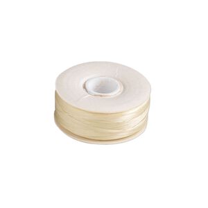 Thread, Nymo&reg;, nylon, light tan, size OO. Sold per 110-yard bobbin.