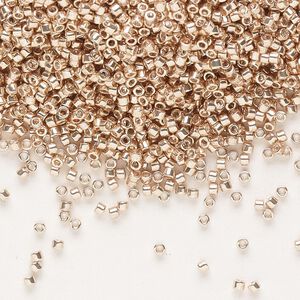 Seed bead, Delica&reg;, glass, pkg/250g, #11 round, opaque galvanized champagne (DB-0433).
