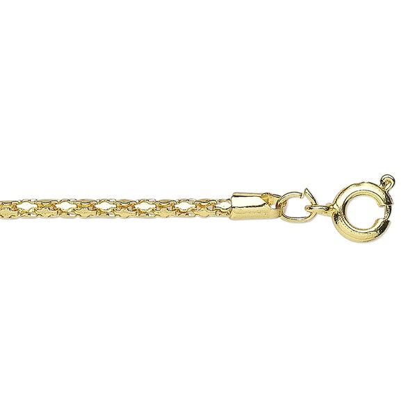 Chain 1pkg10 gold-plated diamond, 1.9mm rounded / springring clasp, steel 18 inch image number 0