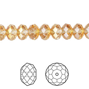 Bead 1pkg144 dark orange (HICT), Crystal Passions&reg; 8x6mm rondelle 5040