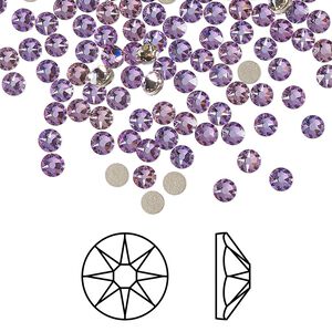 Flat back 1440pk crystal vitrail light foil back, Swarovski&reg; 3-3.2mm rose round SS12 2088