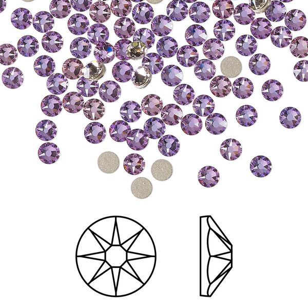Flat back 1440pk crystal vitrail light foil back, Swarovski&reg; 3-3.2mm rose round SS12 2088 image number 0