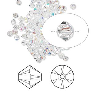 Bead 1440pk crystal AB, Crystal Passions&reg; 2.5mm bicone 5328
