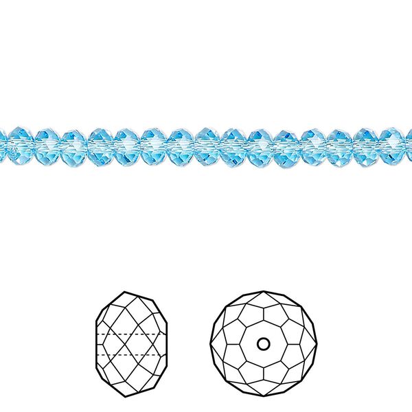 Bead 144pk aquamarine, Crystal Passions&reg; 4x3mm rondelle 5040 image number 0