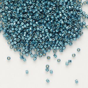 Seed bead, Delica&reg; 1pkg50g glass, #11 round, Duracoat&reg; opaque galvanized dark seafoam / outside dyed (DB-1847)