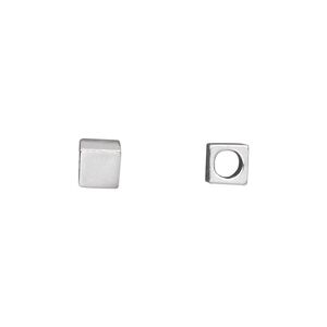 Bead 1pkg1 sterling silver, 5.5mm cube / blank