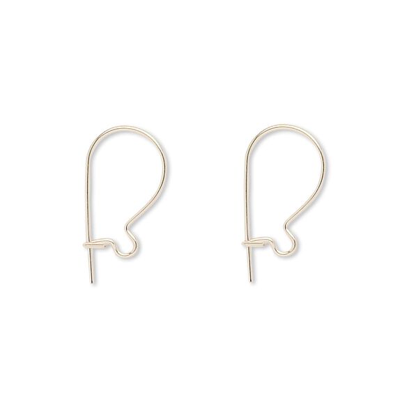 Ear wire kidney 1pkg10 14Kt gold-filled, 14mm curved / open loop, 24 gauge 5 pair image number 0