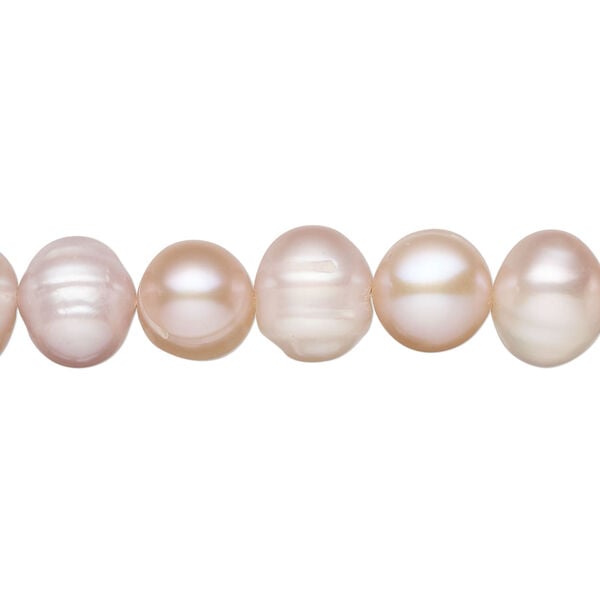 Freshwater pearl 1pkg1, semi-round natural, 15 inch mauve 8-10mm cultured image number 0