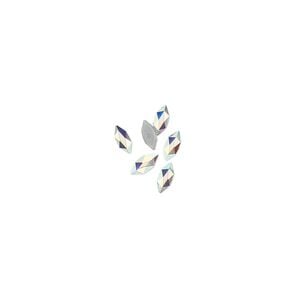 Flat back 6pk crystal AB foil back, Crystal Passions&reg; hotfix 4x1.8mm marquise jewel 2201