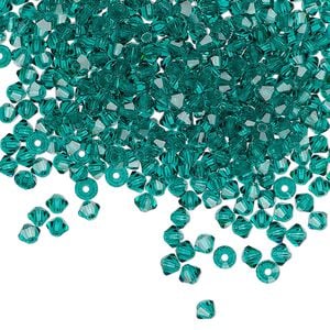 Bead 144pk emerald, Preciosa Czech crystal 3mm bicone