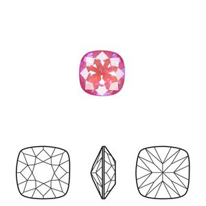 Fancy stone 2pk crystal lotus pink DeLite, Crystal Passions&reg; 10mm cushion 4470