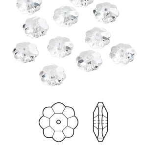 Margarita flower 12pk crystal, Crystal Passions&reg; 8x3mm 3700