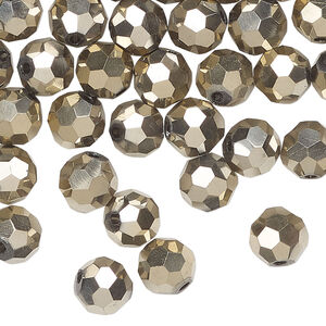 Bead 72pk opaque crystal aurum 2X, Celestial Crystal&reg; 8mm round