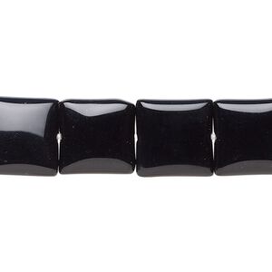 Black onyx 1pkg1, puffed square bead 15.5-16 inch 12mm