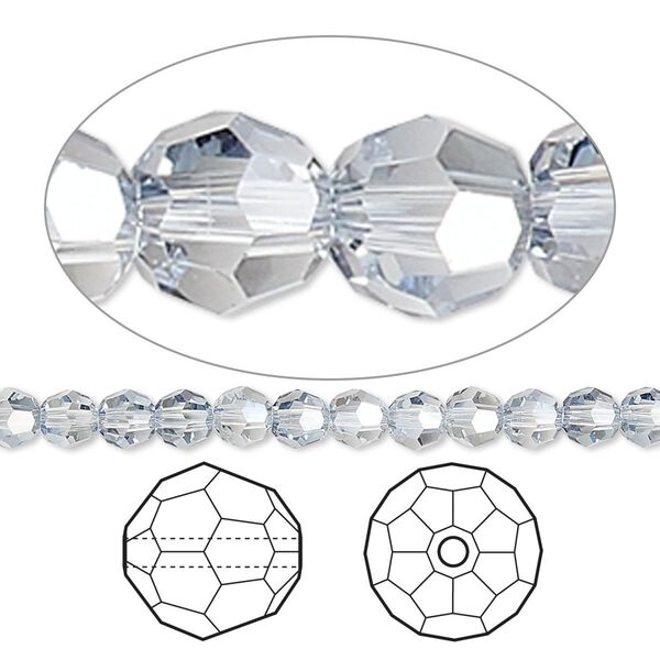 Bead 144pk crystal blue shade, Crystal Passions&reg; 4mm round 5000 image number 0