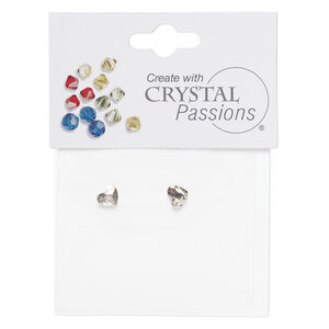 Flat back 1pkg2 rose patina foil back, Crystal Passions&reg; rhinestone 6mm hotfix heart 2808