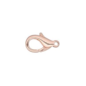 Clasp lobster claw 1pkg100 copper-plated, 14x9mm, brass 1-strand