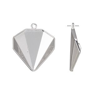Drop, Almost Instant Jewelry&reg;, rhodium-plated brass, 20mm with 18mm tilted chaton setting (4928/C). Sold individually.
