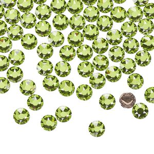 Flat back 144pk citrus green foil back, Crystal Passions&reg; hotfix 4.6-4.8mm round SS20 2078