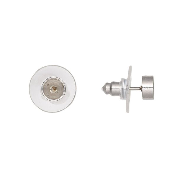 Earstud 1pkg4 Almost Instant Jewelry&reg; 6mm / SS19 chaton glue-in setting / comfort clutch, stainless steel / acrylic clear 2 pair image number 0