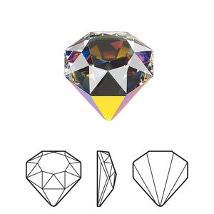 Fancy stone 1pk crystal vitrail medium 2 VZ foil back, Crystal Passions&reg; 18mm tilted chaton 4928