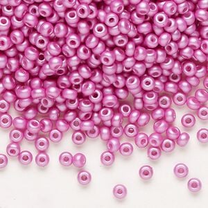 Seed bead, Preciosa Ornela Czech glass, pkg/50g, #8 rocaille, opaque PermaLux dyed lavender chalkwhite, (22012).