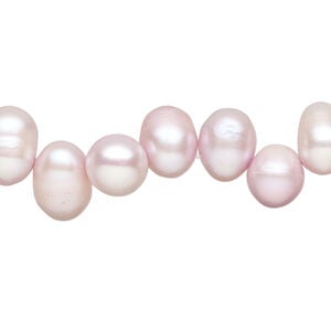 Freshwater pearl 1pkg1, top-drilled rice, 14 inch pale to light lilac 9x8mm-12x9mm cultured