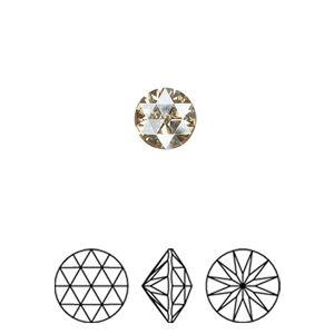 Round stone 144pk crystal golden shadow foil back, Swarovski&reg; 8mm rose cut round 1401
