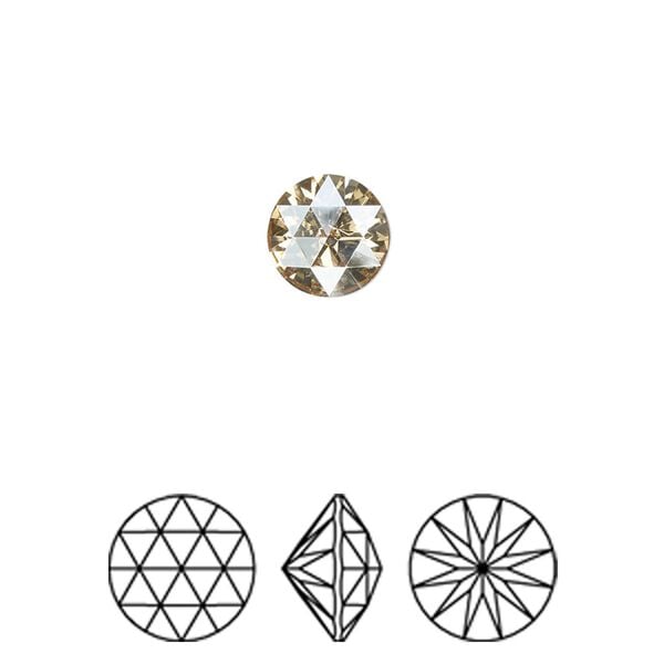 Round stone 144pk crystal golden shadow foil back, Swarovski&reg; 8mm rose cut round 1401 image number 0