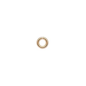 Jump ring 1pkg10 14Kt gold-filled, 6mm round, 16 gauge / 3.4mm inside diameter