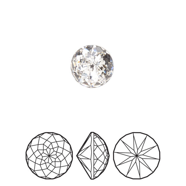 Round stone 72pk crystal foil back, Swarovski&reg; 10mm brilliant round rhinestone chaton 1400 image number 0