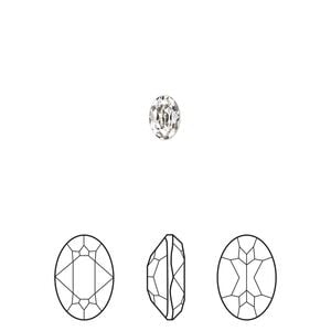 Fancy stone 4pk crystal foil back, Crystal Passions&reg; 6x4mm oval 4120